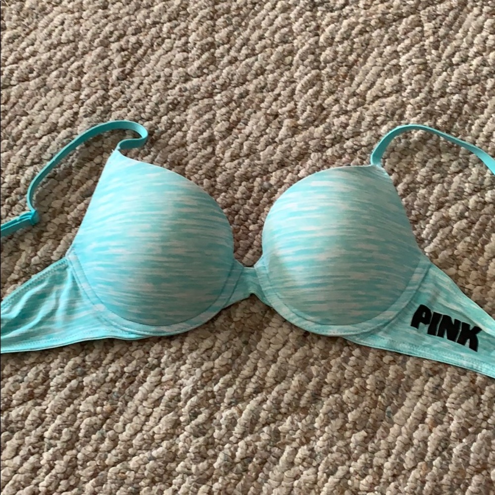 VS Pink Blue Push Up Bra
